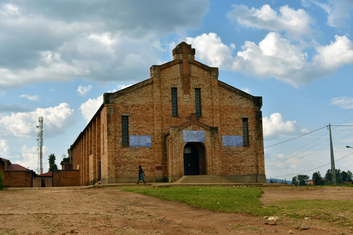 The Kibeho Catholic church that was burnt with hundreds of people inside. The church has been fixed but a section has been closed off as a memory to those who perished inside.
