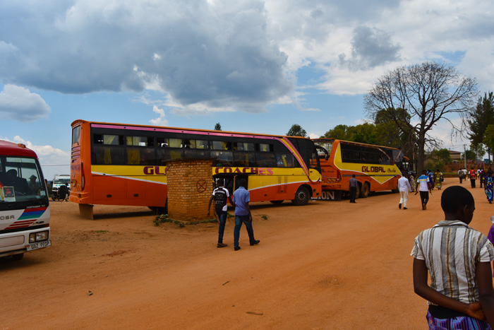 Buses that ferried Ugandan pilgrims to Kibeho for the Feast of Our Lady of Sorrows
