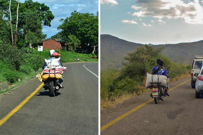 motor bike carrying agricultural products