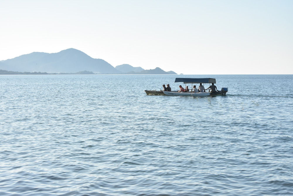 Tourists in a boat cruise on Lake Malawi in Mangochi