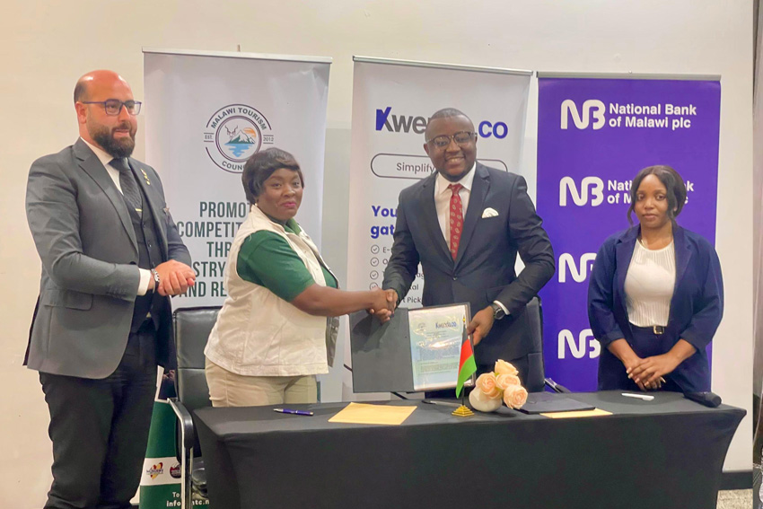 Kwenda MD and Malawi Tourism Council ED signing partnership agreement